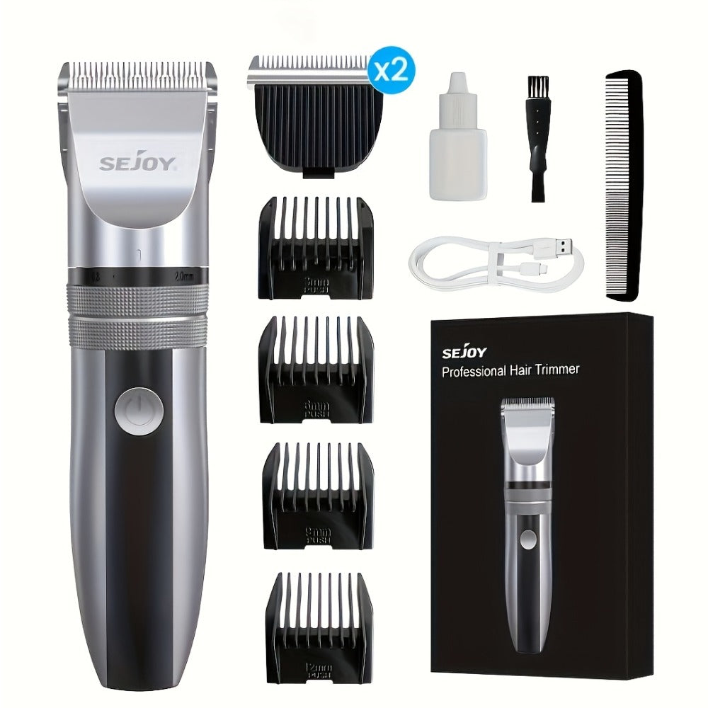 Beard Trimmer for Men Cordless Electric USB Rechargeable with Precision Dial 5-Level Adjustable, Mustache Facial Hair Trimmer Grooming Tool