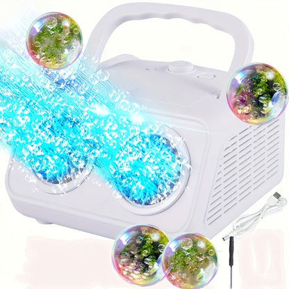 Dual-Wheel Bubble Machine with White Single-Unit or Black and Light White Two-Unit Bundle Labels