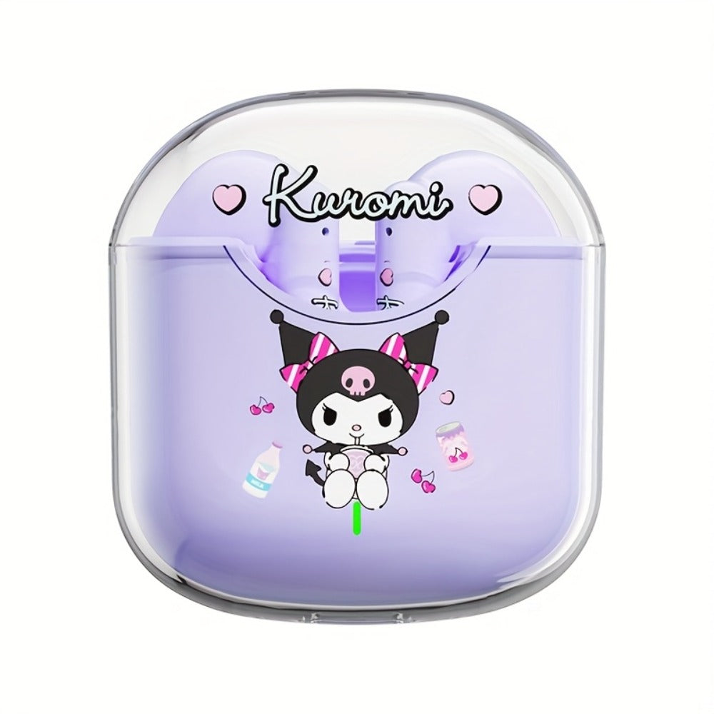 Kuromi My Melody Pompompurin Wireless Earbuds Authorized – 5 Cute Sanrio Character Styles Bluetooth Headphones for Daily Exercise Calls Learning – Holiday Birthday Gift for Girls Teens Women