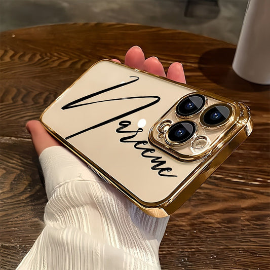 Custom Name Calligraphy Phone Case Personalized Transparent DIY Gift for iPhone 17 16 15 14 13 12 11 Pro Max Plus Air & Samsung Galaxy S25 S24 S23 S22 Ultra Plus