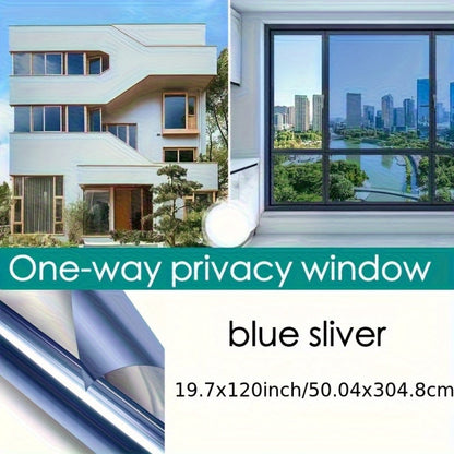 One Way Window Film Static Cling No Glue UV Blocking Heat Control Reflective Mirror Film for Home Office Bathroom