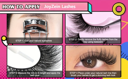 Cat-Eye False Eyelashes Bulk Bundle with Six Packs of 30 Pairs in Stacked Pink Storage Trays