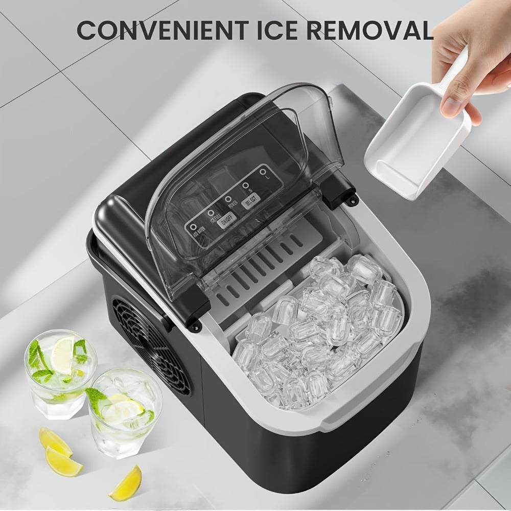 Countertop Bullet Ice Maker with 26 lb Daily Label, Cleaning Cycle and Four Color Selections