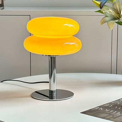 Mushroom Lamp Dimmable Bedside Nightstand Light Glass Shade Aesthetic Cute Table Lamp for Bedroom Living Room Home Decor Ambient Lighting Orange