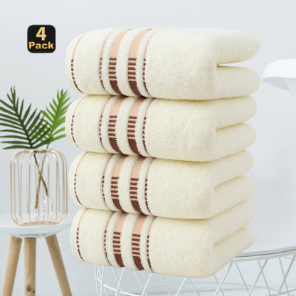 Cotton Face Towels 4-Pack Set, Super Absorbent Soft Pure Cotton Washcloths for Hotel Spa Salon Home Use, Skin-Friendly Cleansing & Dry Hair Towels