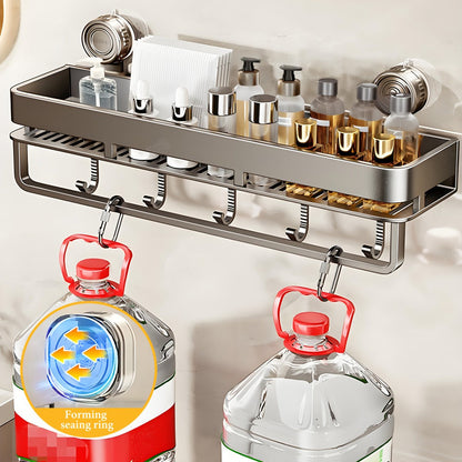 Wall Shower Caddy with Towel Bar, Hooks and Eight Exact Pole or Shelf-Length Checkout Options