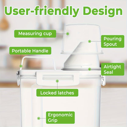 Airtight Food Storage Containers 4-Pack 3L/102oz BPA-Free Plastic Clip-Lock Lid Square Kitchen Pantry Organizer for Rice Flour Cereal Nuts Grain