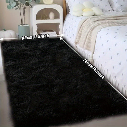 Rectangular Shaggy Area Rug with Four Color Labels and 24 x 35.8-Inch to 94.49 x 118.11-Inch Sizes