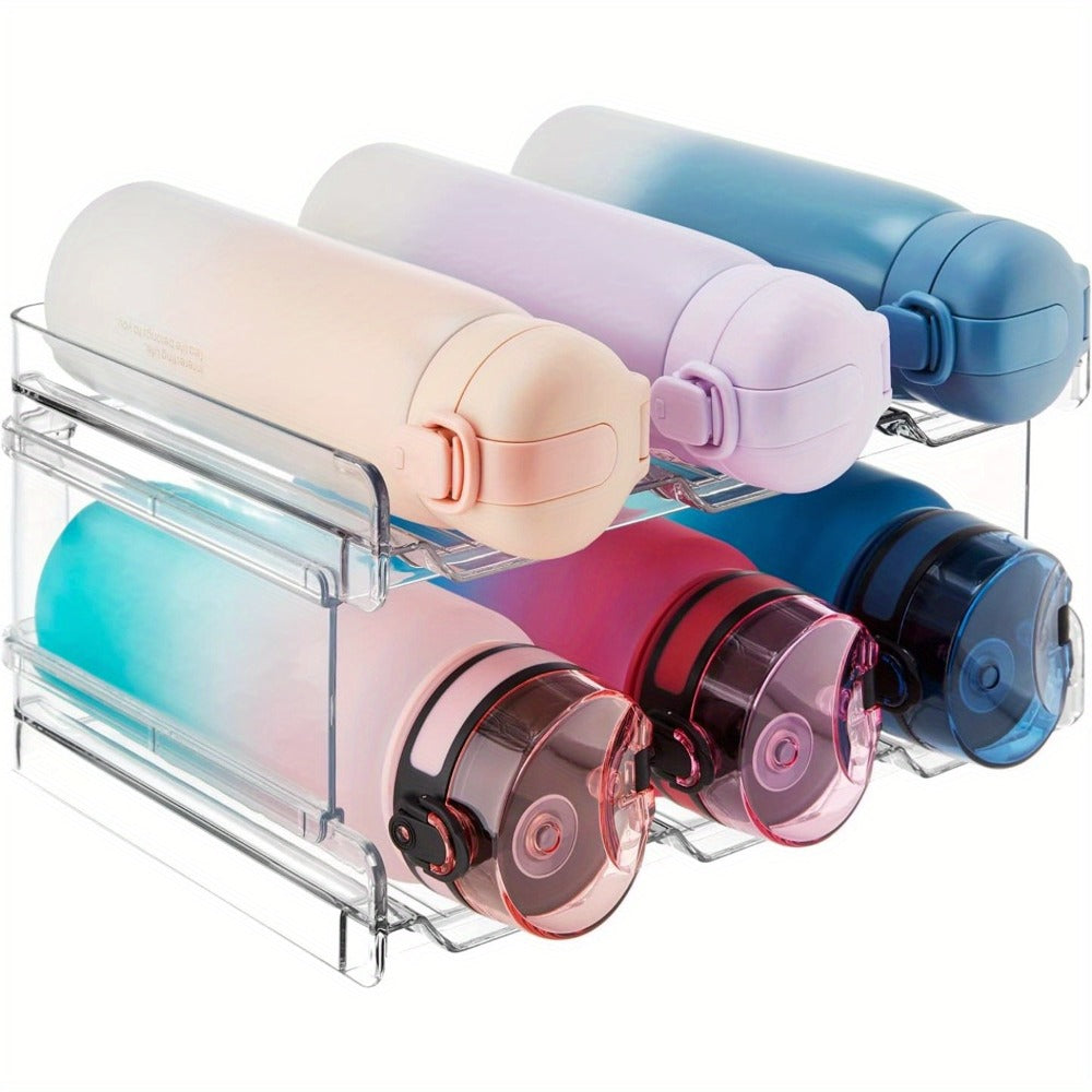 Water Bottle Rack Kitchen Organizer Stackable Plastic Holder with 5, 6, 8, 9, 11 or 12-Bottle Options