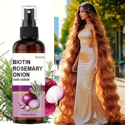 100 ml Biotin, Rosemary and Onion Oil Hair Serum Spray for Leave-In Daily Hair and Scalp Care