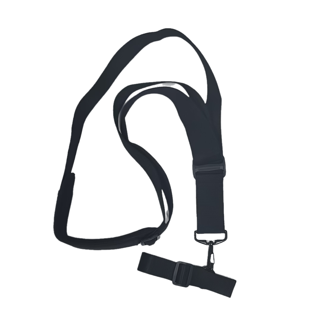 Two-Piece Adjustable Trimmer Shoulder Strap Set with Pictured Black Webbing, Clips and 33.46-Inch Length