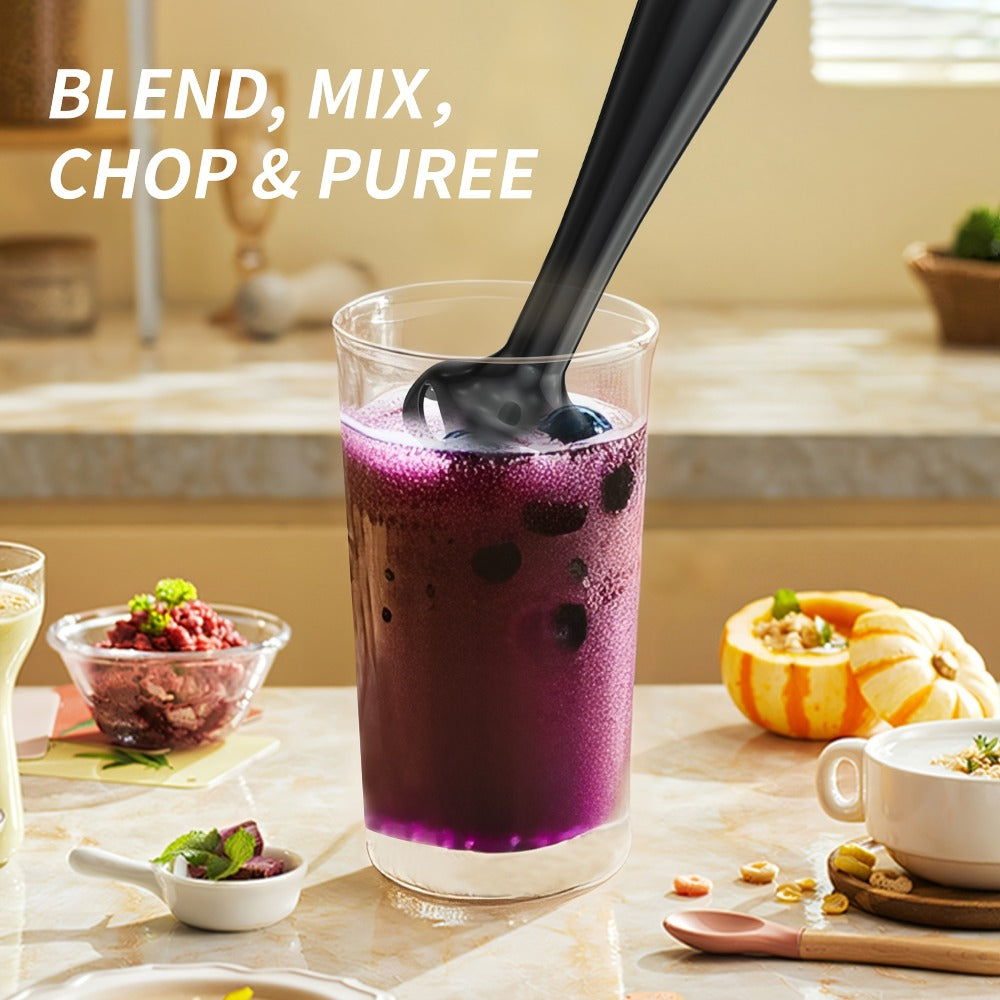 Corded Immersion Blender with Stainless-Steel-Look Blending Head, Two Controls and 38cm Height