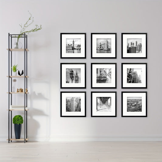 Square Photo Frames Set of 3, Black White 8x8 12x12 Inch Wall Hanging Picture Frames for Living Room Hallway Gallery Wall, Holiday Gift for Friends Family Home Decor