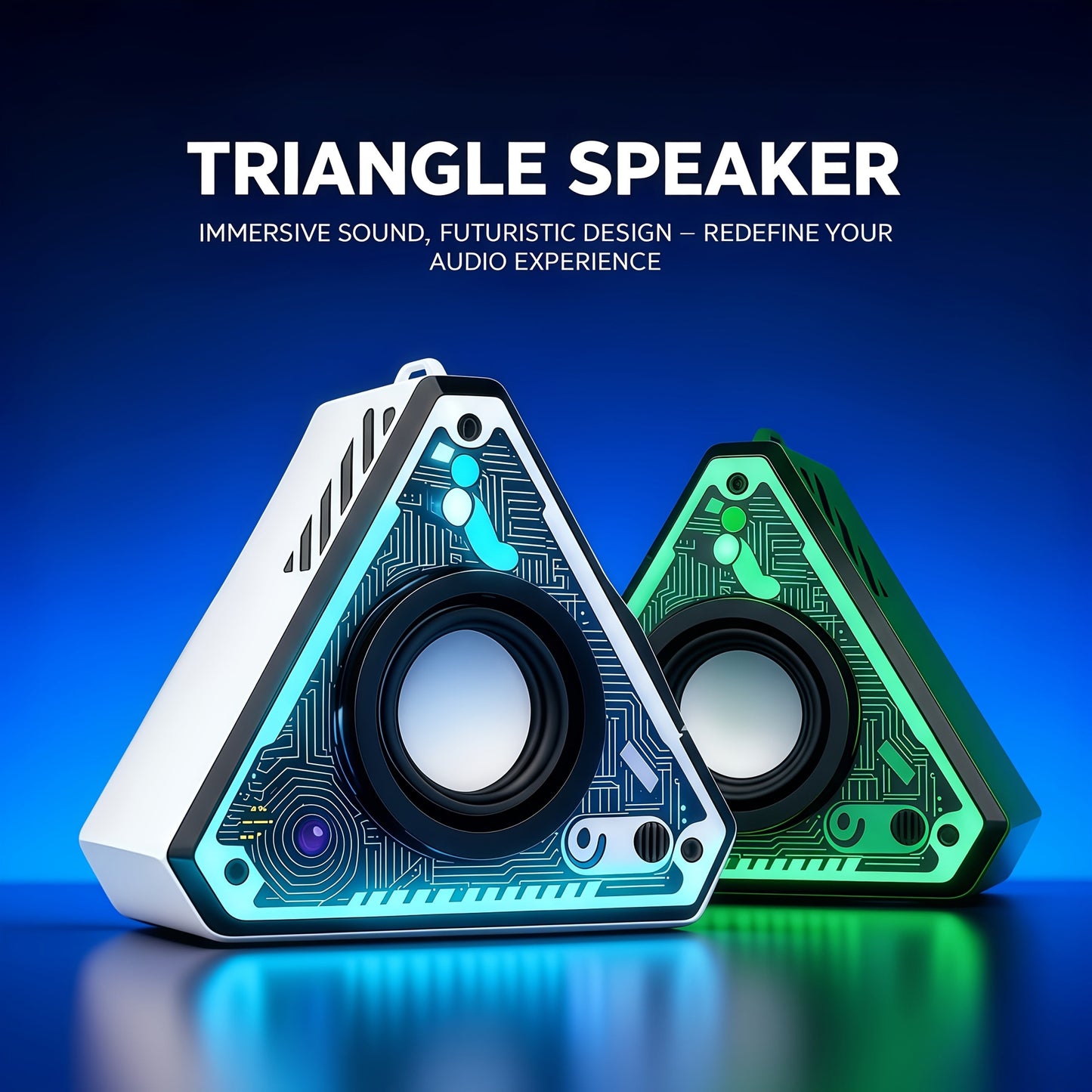 Portable Bluetooth Speaker Triangular Rechargeable Model with Subwoofer and Six Retained Pack Options