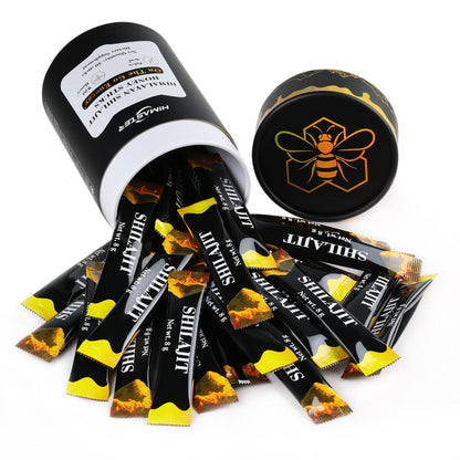 Herbal Supplements with HIMASTER Label, Shilajit Honey Saffron Sticks, 30 Sticks per Package