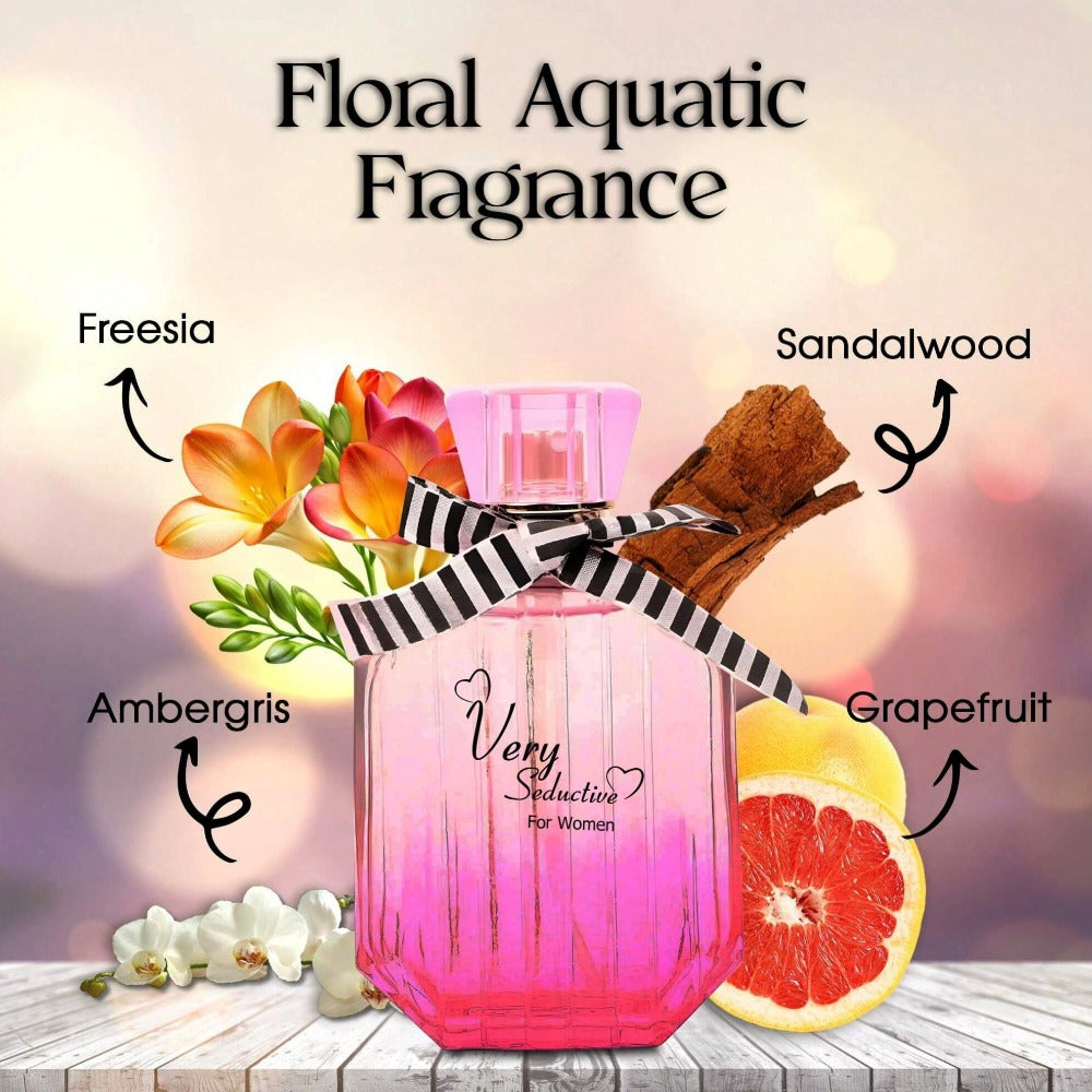 Perfume for Women Very Seductive in Pink Spray with Floral-Woody Profile and 3.4 fl oz Format
