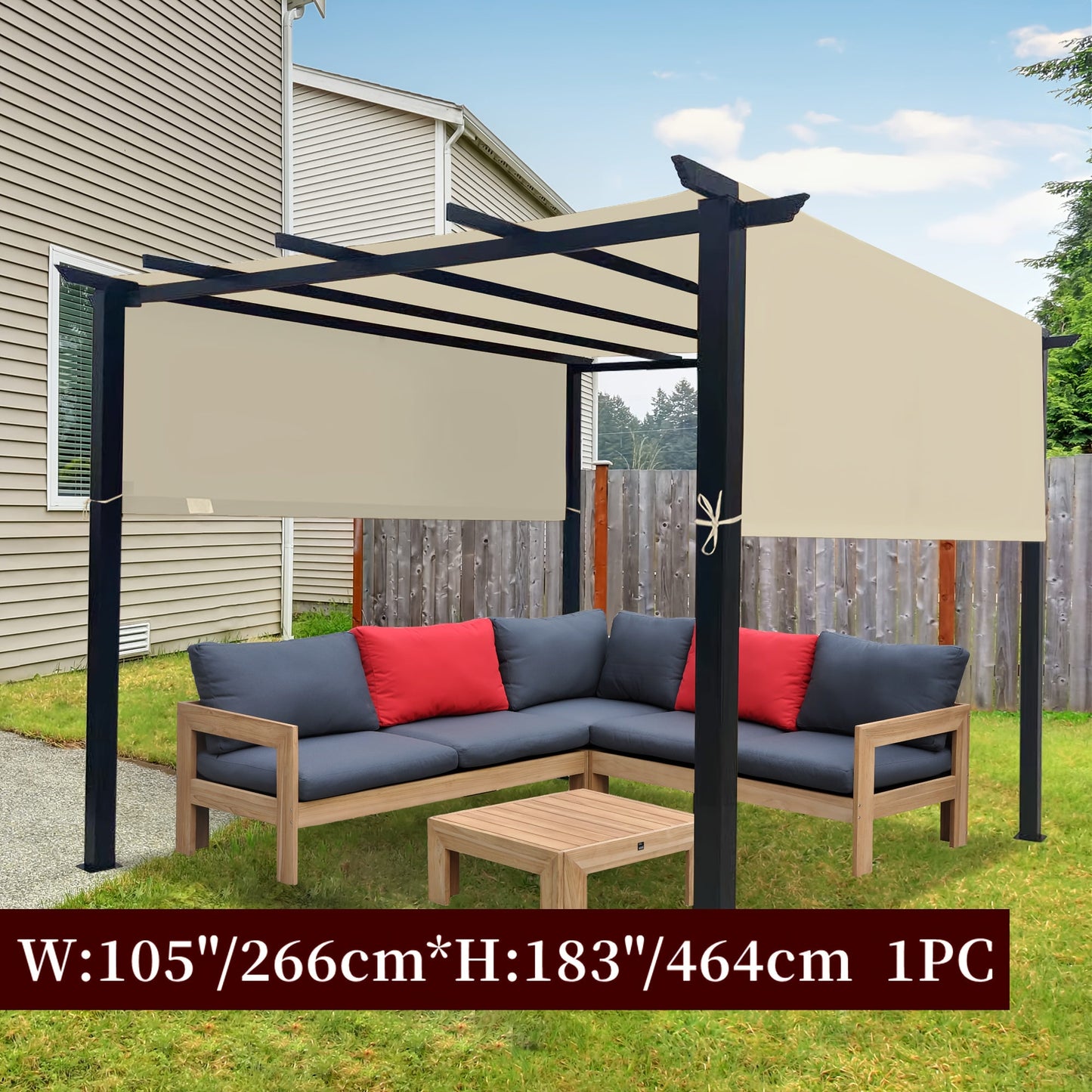 Pergola Replacement Canopy Panel in Eight Colors and Three Lengths for 24 Checkout Options