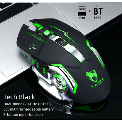 Bluetooth 5.0 2.4G Dual Mode Wireless RGB Gaming Mouse Silent 6 Button USB-C Rechargeable for an Everyday Personal Care Routine