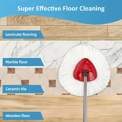 White Triangular Rotary Mop Replacement Heads in Two-, Five-, Ten- or Twenty-Piece Packs Pictured