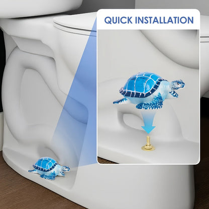 Four-Piece Green Sea Turtle Toilet Bolt Cap Set with Hand-Painted Coastal Bathroom Accent Design