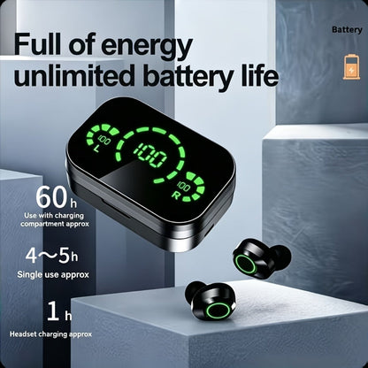 Wireless Earbuds YD03 with Digital Battery Display, IPX4, Touch Control and Type-C Charging