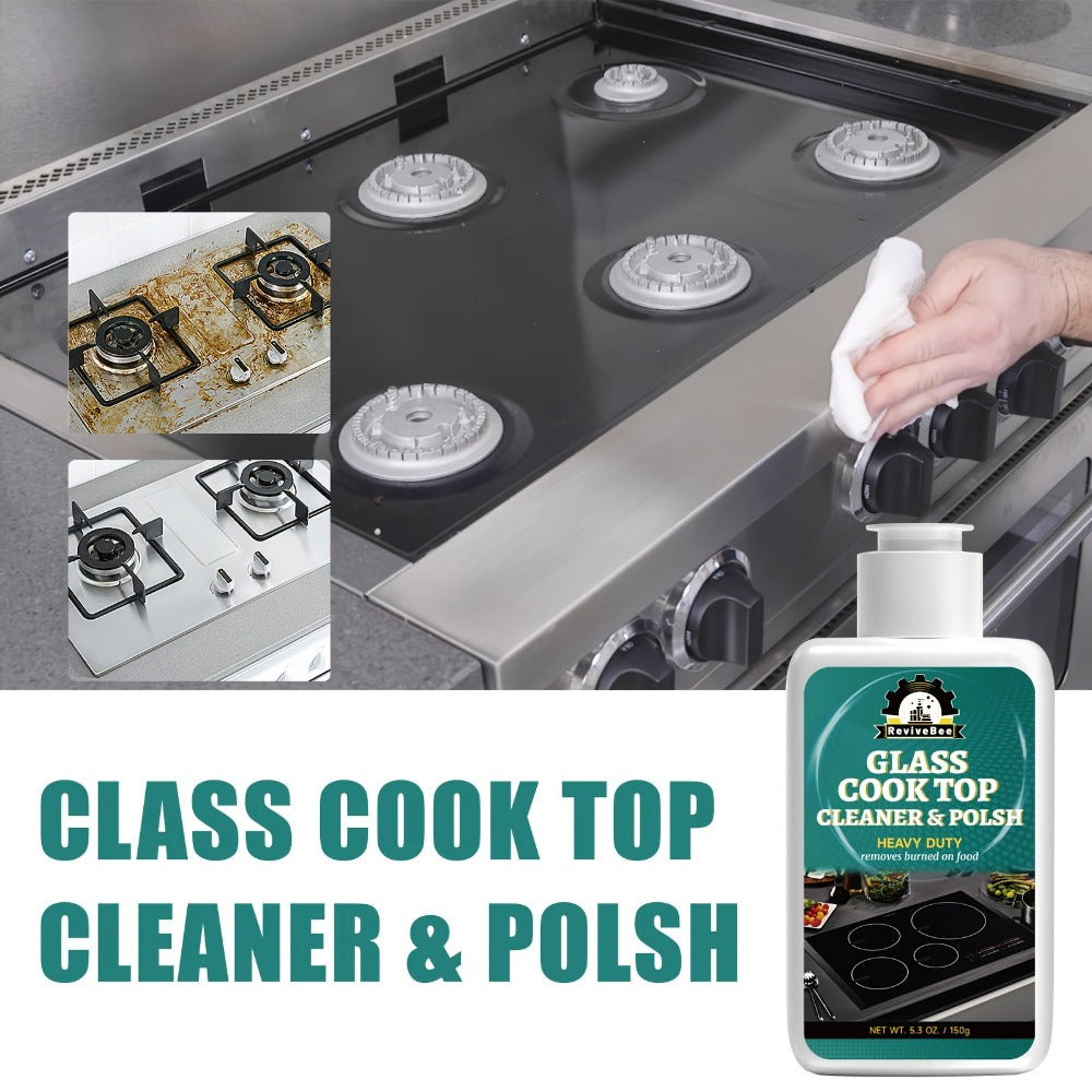 Glass and Ceramic Cooktop Cleaner and Polish in a Five-Pack Set for Routine Care of Smooth Cooking Surfaces