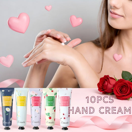 Hand Cream Gift Set 10pcs – Scented Shea Butter Mini Travel Size Moisturizer, Non-Greasy Fast-Absorbing Formula for Dry & Cracked Hands, Perfect Holiday & Mother's Day Gift