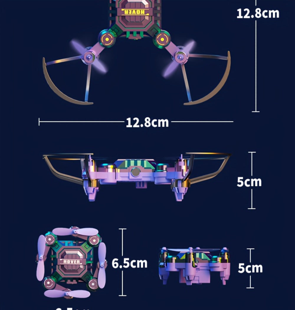 Watch-Controlled Mini RC Drone with Two Rechargeable Batteries in Blue, Green or Black for Indoor Flight