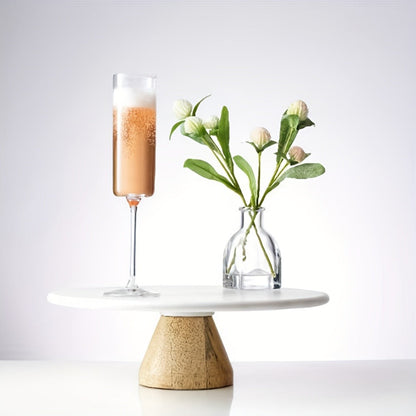 Six-Piece 6.5 oz Clear Glass Champagne Flute Set with Reusable Stemmed Design for Celebrations