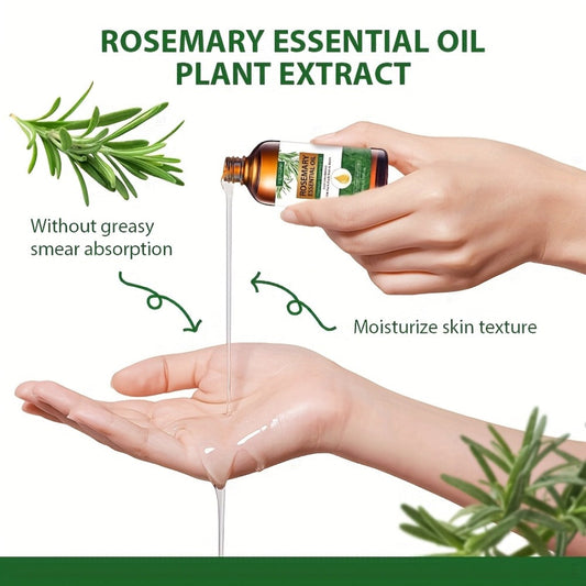 Essential Oil Rosemary External-Use Dropper Bottle with 1-Piece, 2-Piece or 1.01oz Listed Options