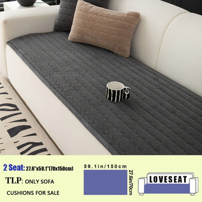 Sofa Cover Bohemian Short-Plush Quilted Panels for Armrest, Backrest and 2 to Large 4-Seater Sofas