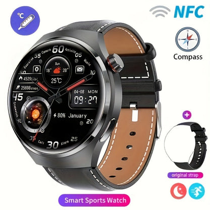 Smart Watch 360x360 Round Display with GPS, NFC, Wireless Calling and Five Strap Options for Men