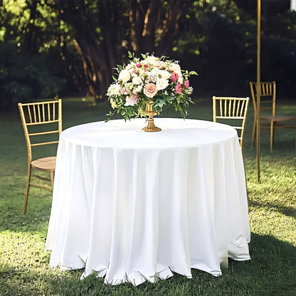 120-Inch Round Tablecloth Multipacks in Black or White with Six-, Twelve- or Eighteen-Piece Options