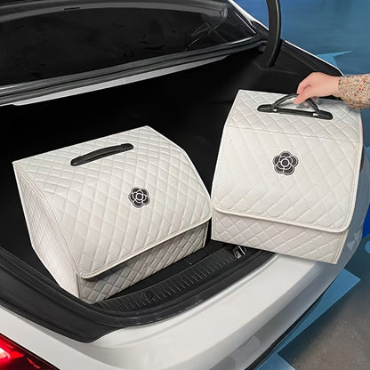Foldable Car Trunk Storage Box – Large Capacity Collapsible Cargo Organizer for Car Interior, SUV & Trunk | Black & White, Small & Large