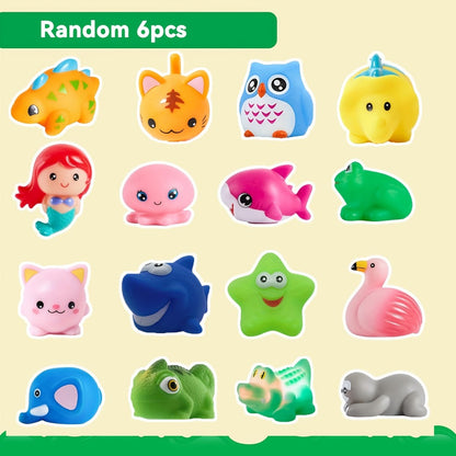 Colorful Light-Up Mermaid and Animal Bath Toy Sets with 2, 6, 8 or 12-Piece Checkout Options