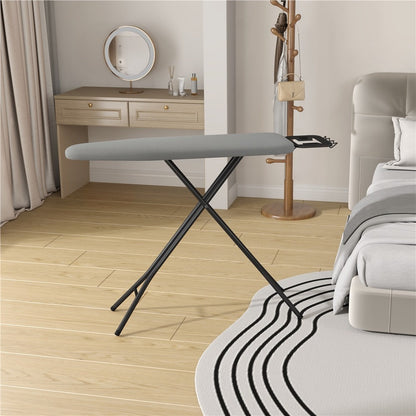 Ironing Board Full Size Adjustable Height Foldable Iron Board with 4-Leg Stand 4-Layer Thick Pad Iron Rest Safety Lock for Home Dorm Laundry Room