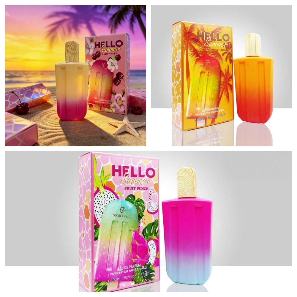 Perfume for Women in 3.38 oz Popsicle Bottle with Tropical-Fruit Profile and 2 Gradient Colors