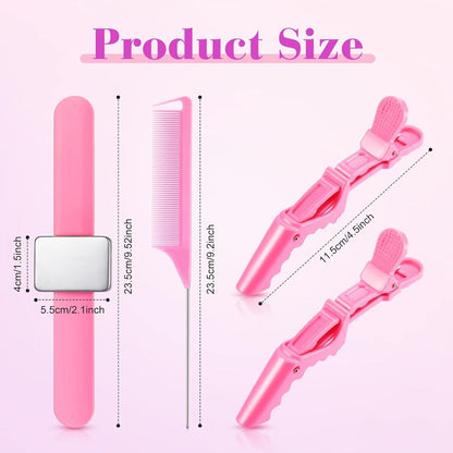 18-Piece Hair Sectioning and Styling Set with Clips, Combs, Parting Tools and Magnetic Wrist Holder