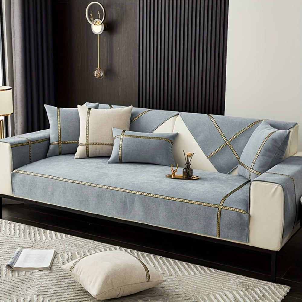Sofa Cover 350 GSM Chenille Knit Panels for Single Seat, Armrest and 2, 3 or 4-Seater Sofa Sections