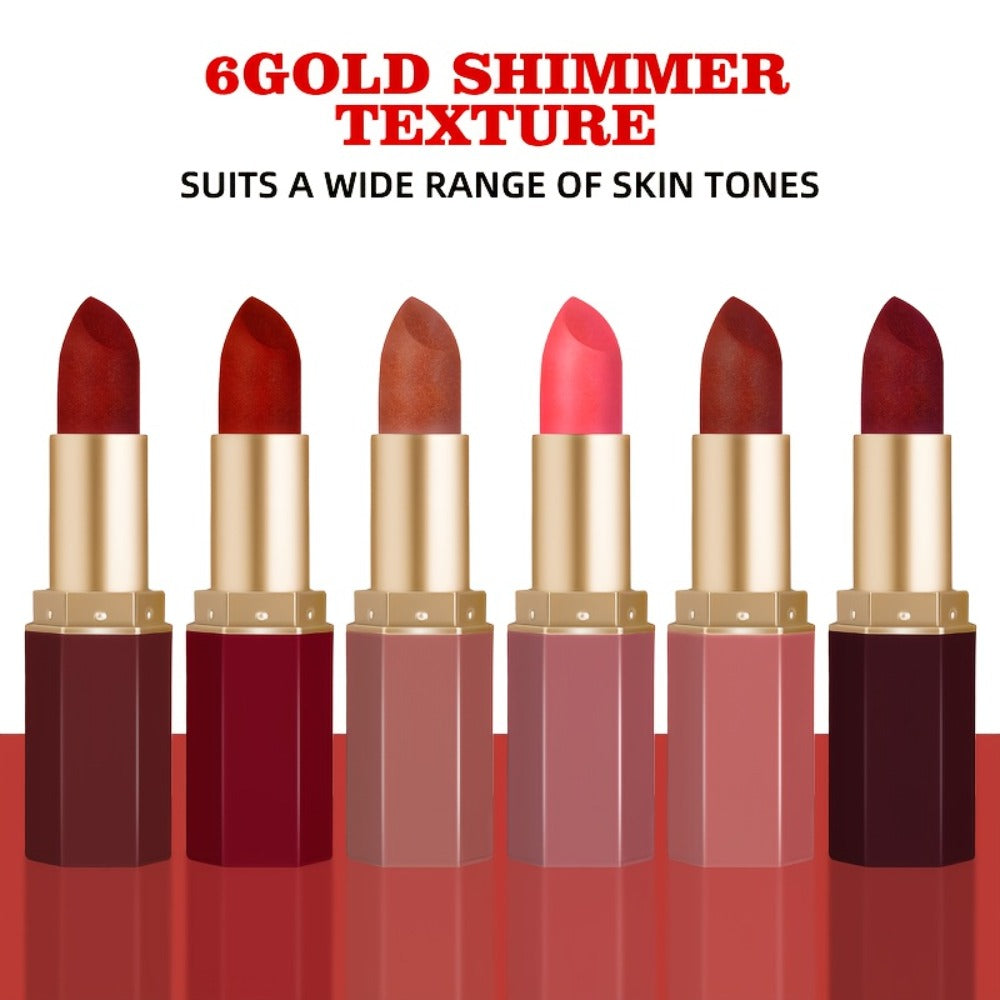 Berry Lipstick Set 6pcs Squalane Moisturizing Cream Formula — Smooth Buildable Color Rose to Deep Plum, Easy-Apply for All Skin Tones, Holiday Halloween Christmas Makeup Gift for Women