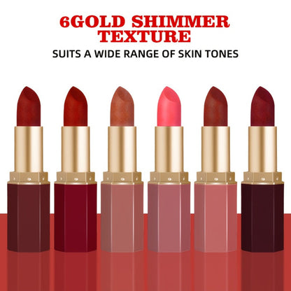 Berry Lipstick Set 6pcs Squalane Moisturizing Cream Formula — Smooth Buildable Color Rose to Deep Plum, Easy-Apply for All Skin Tones, Holiday Halloween Christmas Makeup Gift for Women