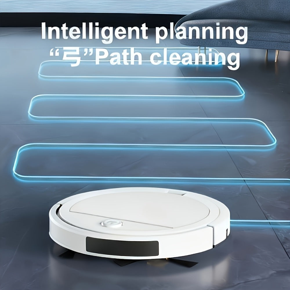 2000Pa Robot Vacuum Cleaner 150-Min Battery – Multifunctional Auto Floor Cleaner for Pet Hair, Dust & Paper Debris, Smart Robotic Vacuum for Hardwood, Tile & Carpet, Black & White