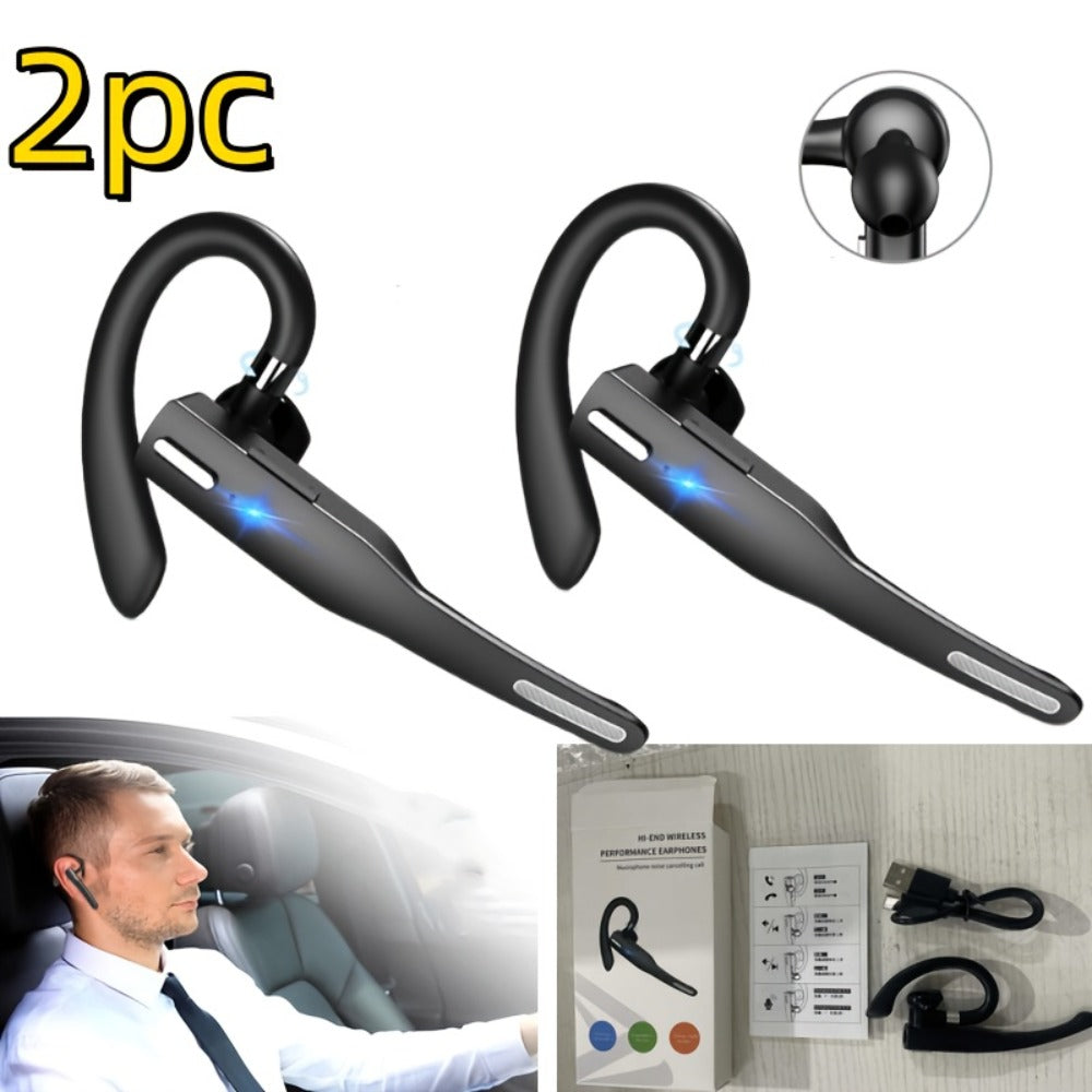 Single Ear Bluetooth Business Earbud with Microphone 15-Hour Call Time 15-Day Standby Rotating Earplug Touch Control for Driving Office Sports Voice Calls Video Work