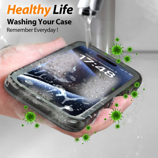 Waterproof iPhone Case with Built-In Screen Protector Transparent Matte Full Body PC+TPU Shockproof Dustproof Underwater Cover for iPhone 15 14 13 12 11 Pro Max Plus Mini SE – Black Blue Pink