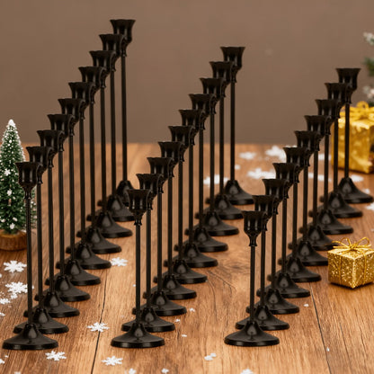 Cone Candle Holders Set of 30, Bulk Metal Candle Stands, Vintage Taper Candle Holders for Home Decor, Fireplace Centerpiece, Festive Dining Table Decorations