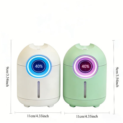 Humidifier 3-Piece Mini Set with Adjustable Mist, Soft LED Light and White-Green Color Combinations
