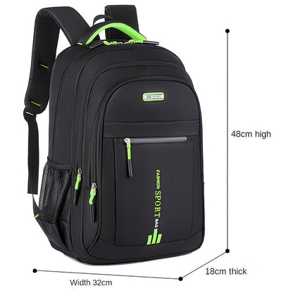 Black Multi-Compartment Travel Backpack, 48 x 32 x 18 cm with Eight Single- or Two-Piece Checkout Options