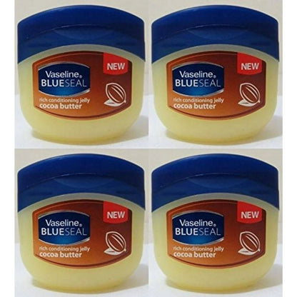 Petroleum Jelly Cocoa Butter 4-Pack 100ml Each – Deep Moisturizing Body Skin Care Healing Balm for Dry Skin Lips Hands – Multi-Purpose Skin Protectant