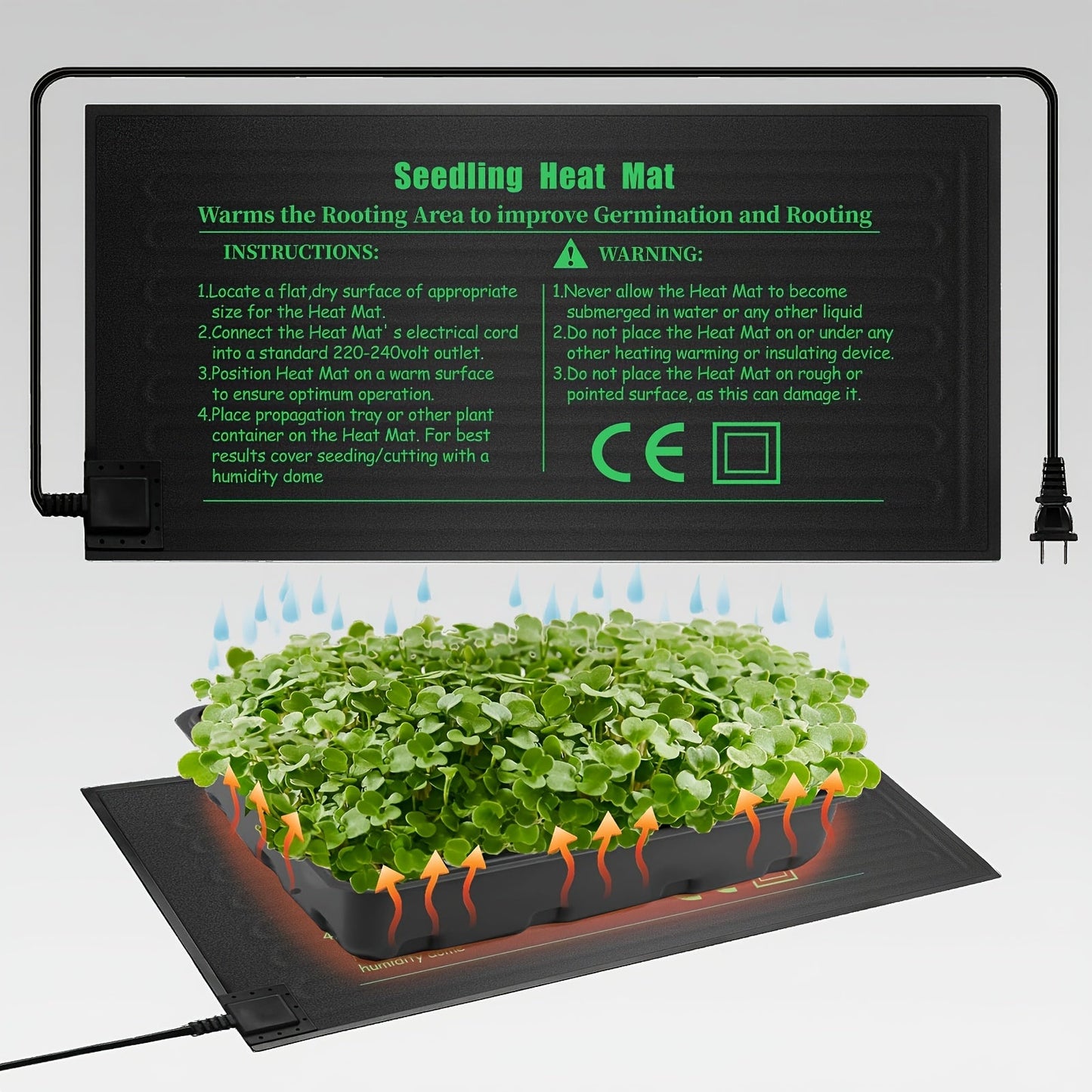 Seedling Heat Mat MET Certified Waterproof | Uniform Heating for Germination Indoor Gardening Greenhouse | Hydroponic Seed Starting Warming Pad M & L Size