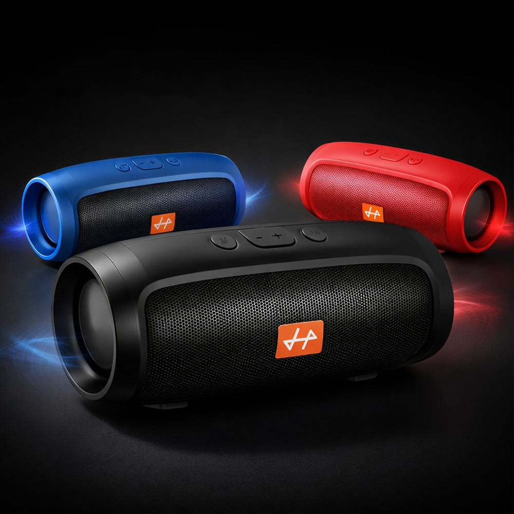 Bluetooth Speaker Compact Cylindrical Model with Rechargeable Lithium Battery, USB Charging and Three Colors